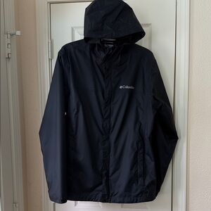 Columbia Men's Black Hooded Raincoat